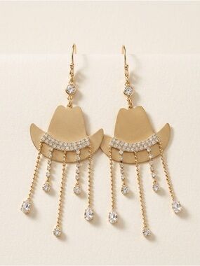 New with Box Plunder Cowboy Hat Earrings